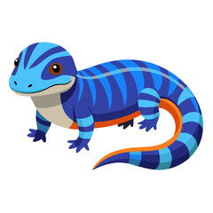 Fototapeta premium Vector Illustration of Tanimbar Skink – Blue-Tongue Lizard with Striking Silver Markings
