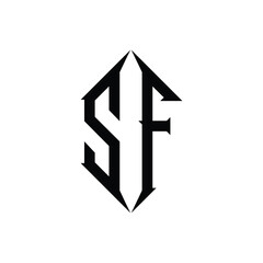 SF monogram logo design letter text name symbol monochrome logotype alphabet character simple logo