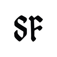 SF monogram logo design letter text name symbol monochrome logotype alphabet character simple logo