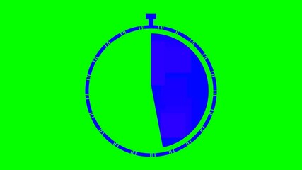 Black clock icon with moving arrows in 12 hour loop. Stopwatch animation, Alpha channel, 