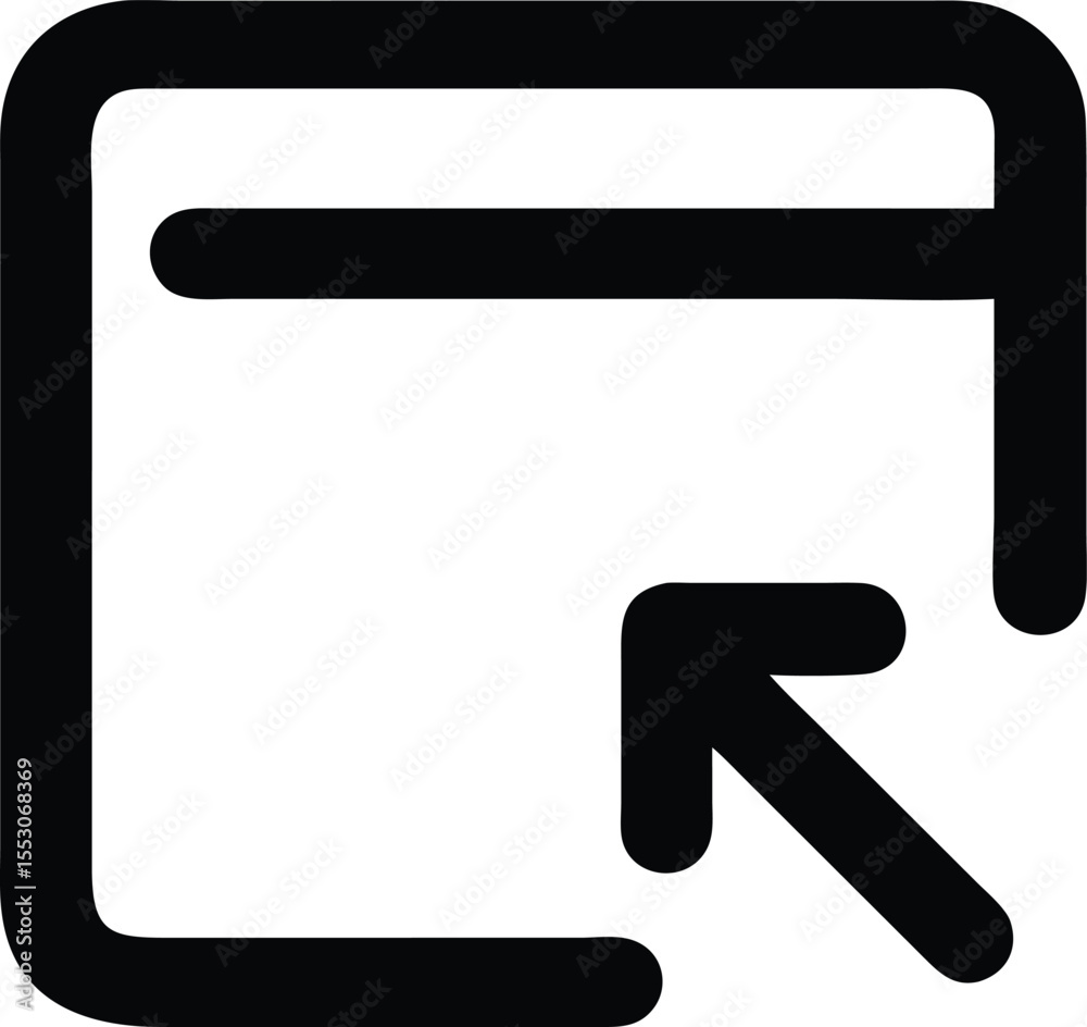 Poster minimalist floating window interface element icon with clean lines