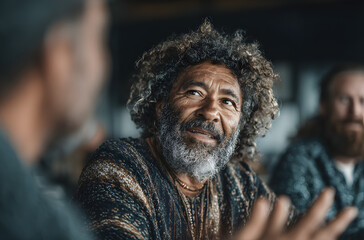 Yirrganydji Aboriginal woman and men in Queensland Australia