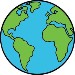 Our Amazing Planet Earth A Colorful Illustration of Continents and Oceans