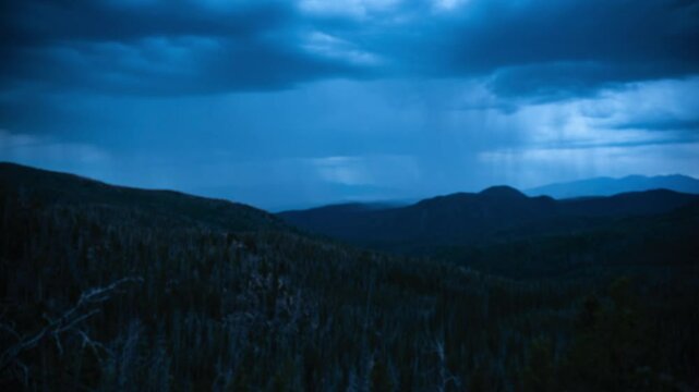 Lightning and rain at night 