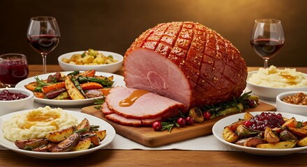 Glazed Ham Centerpiece: A Festive Thanksgiving Feast Awaits