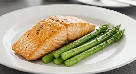 Pan-Seared Salmon with Fresh Asparagus: A Delicate Dinner Delight