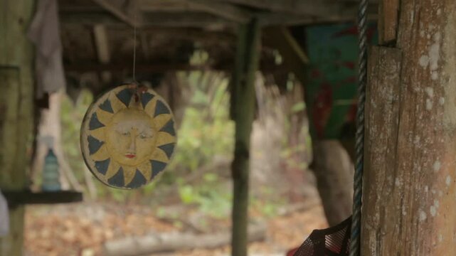 Decoration made of waste at hermit's house in the Darien Gap - Colombia