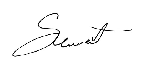 Isolated autograph. Handwritten scribbled personal signature. Imaginary signature. Isolated transparent PNG design element.