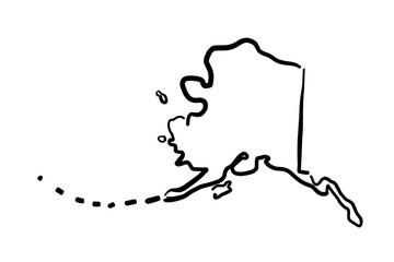 Fototapeta premium Alaska simple logo. State map outline - smooth simplified US state shape map. Isolated transparent PNG.
