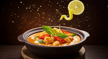 Creamy Red Thai Shrimp Curry with a Splash of Lemon Zest