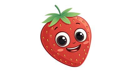 Fototapeta premium Cheerful Strawberry with Smiling Face on Transparent Background