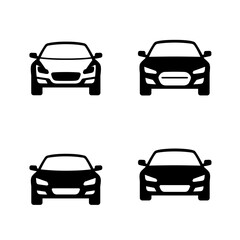 Collection of Automotive car logo design with concept sports vehicle icon 
silhouette on black background. Vector illustration.