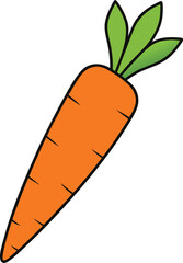 Vibrant Orange Carrot Illustration A Healthy Vegetable Graphic