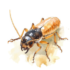 Termite, watercolor illustration vector, isolated on a white background.
