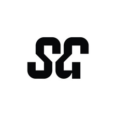 Obraz premium SG monogram logo design letter text name symbol monochrome logotype alphabet character simple logo