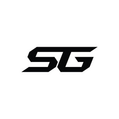 SG monogram logo design letter text name symbol monochrome logotype alphabet character simple logo