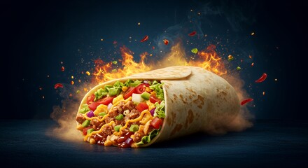 Fiery Burrito Explosion: A Spicy Mexican Delight
