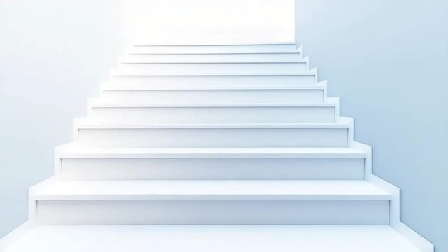 White stairs modern design minimalist architecture indoor steps clean lines bright lighting geometric shape contemporary style empty space symmetry creating calm peaceful atmosphere with step pattern