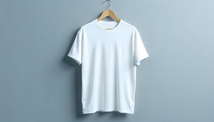 Young woman in a dress holding a blank white t-shirt