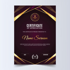 Dark Pink Certificate template