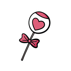 Colored lollipops in circle vector on white background.