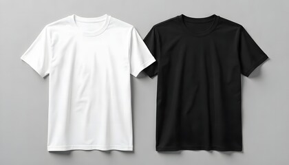 T shirt mockup template, white tshirt and black tshirt