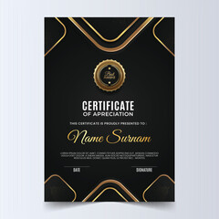 Black gold certificate template