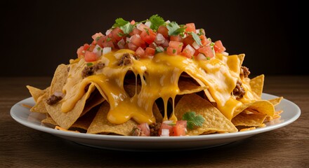 Melted Cheese Drizzles Down Delicious Loaded Nachos, a Perfect Appetizer