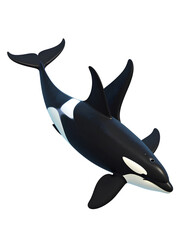 Obraz premium Killer Whale (Orca) PNG 3D Rendered Sea Mammal on Transparent Background PNG