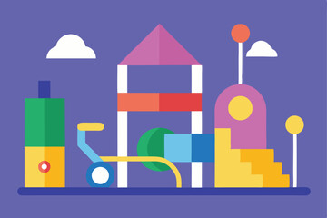 Obraz premium Colorful playful playground design for kids fun