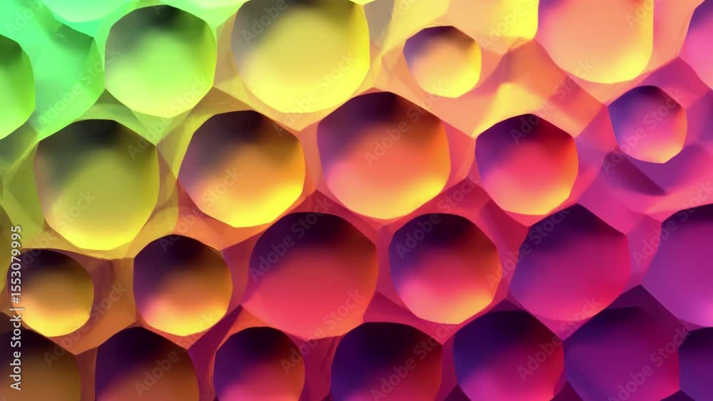 Poster Abstract Fluid Hexagonal Shapes with Fading Colors