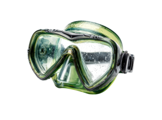 Diving mask wet green water sports underwater equipment, Isolated On Transparent Background