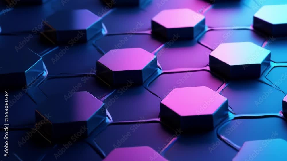 Aufkleber Abstract Fluid Hexagonal Shapes with Fading Colors