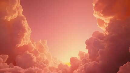 Sunset Cloudscape Dramatic Pink Sky Aerial View