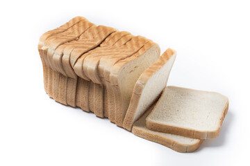Sliced of White Bread isolated on white background