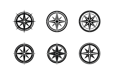 Fototapeta premium compass icon silhouette vector illustration