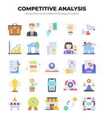 Competitive Analysis Icons. A Collection of 25 Essential Business Strategy Graphics
