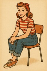 girl sitting on a chair