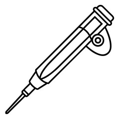 Minimalist Soldering Iron Line Illustration