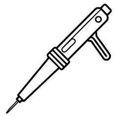 Minimalist Soldering Iron Line Illustration