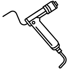Minimalist Soldering Iron Line Illustration