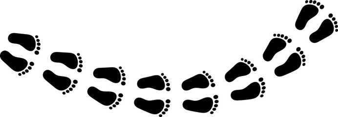 Human footprints icon set. human footstep sign. Foot imprint icon collection. representing walking symbol
