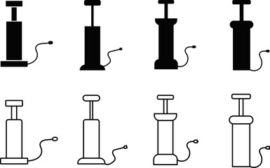 air pump icon set. Suspension Air Service Icons. service equipment symbol
