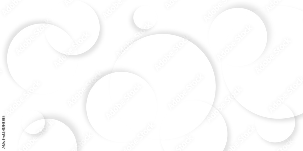Aufkleber Abstract background with circle white abstract geometric background with soft light white paper circles in design .Gray abstract. Modern design background for report and project presentation template.