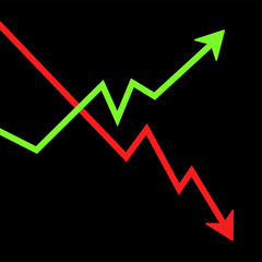 Stock market illustration on black background, business strategy and business concept in global market