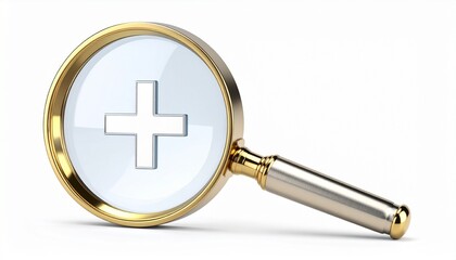 Obraz premium golden magnifying glass with a magnifying glass