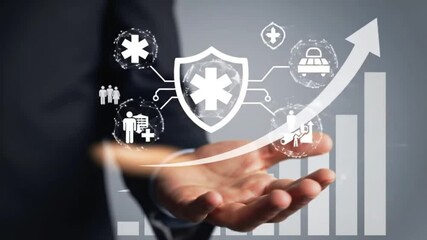 Digital protection system for healthcare showing security shield and medical icons
- Powered by Adobe