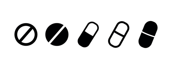 tablet icon. medicine icon. medical pill icon. capsule symbol png and vector illustration on transparent background