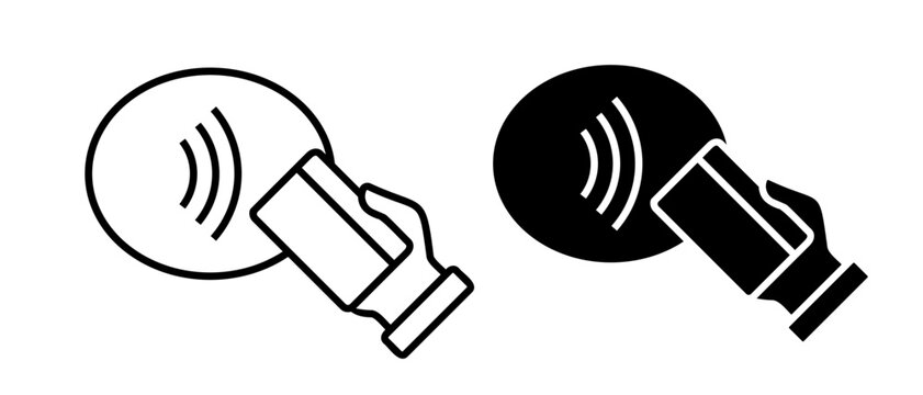 NFC payment icons set. Contactless Payment with bank card Symbol
