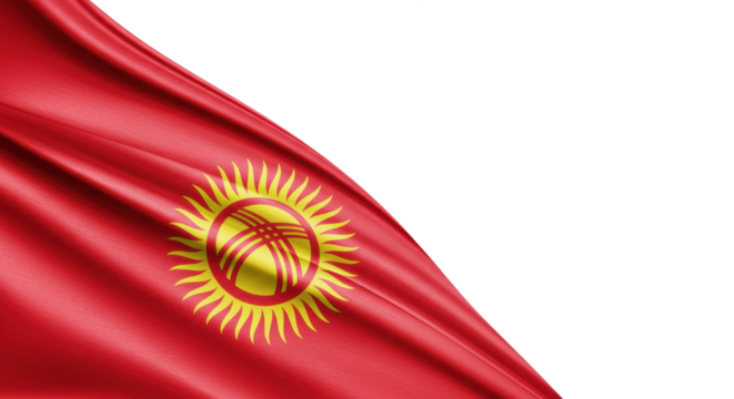 Kyrgyz national flag isolated on transparent, png